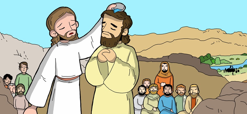 Jesús bateja a la regió de Judea